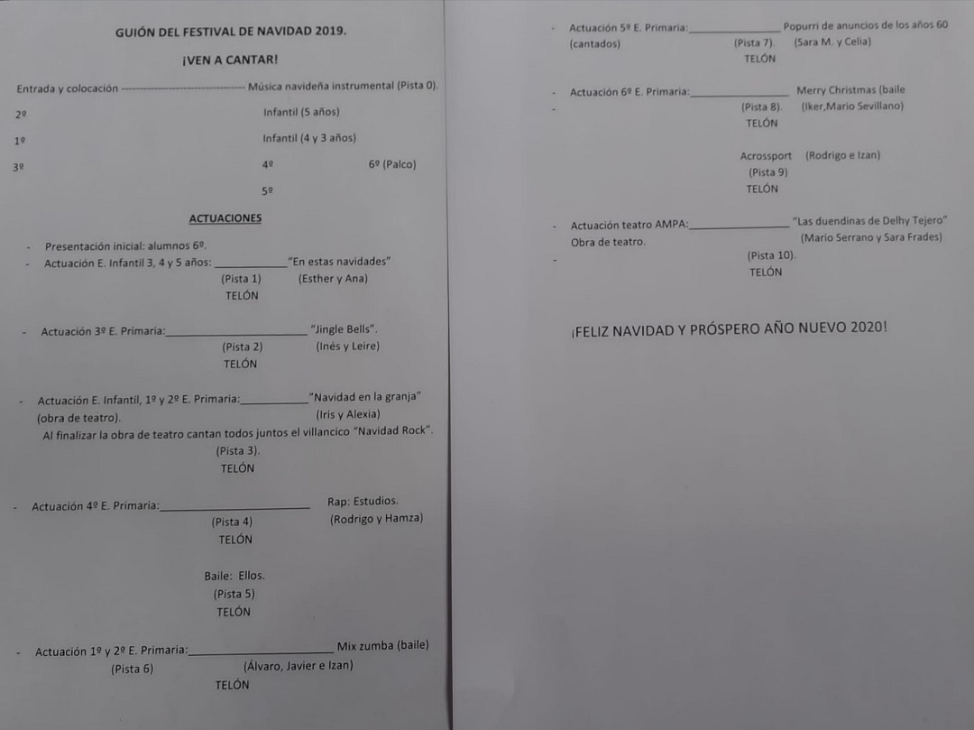 Programa Festival Navidad