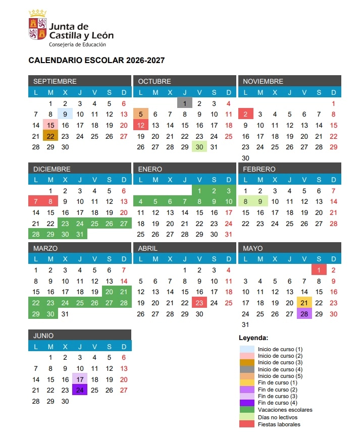 Calendario escolar 2026/2027 Calendario escolar 2026/2027